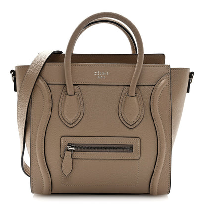 Drummed Calfskin Nano Luggage Dune