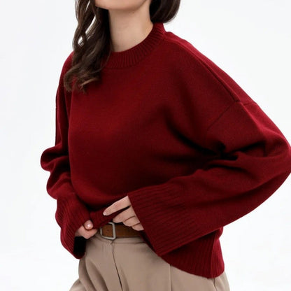 Solid Color Long Sleeve Knit Sweater