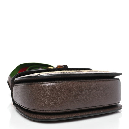 Monogram Jumbo GG Textured Dollar Calfskin Web Small Bamboo 1947 Top Handle Bag Camel Ebony New Acero
