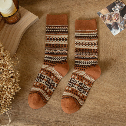 Rufia - Geometric Pattern Autumn Winter Socks