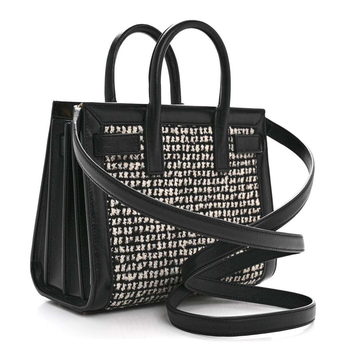 Tweed Houndstooth Nano Sac De Jour Black
