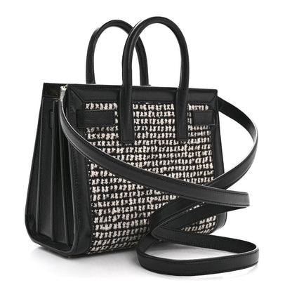 Tweed Houndstooth Nano Sac De Jour Black