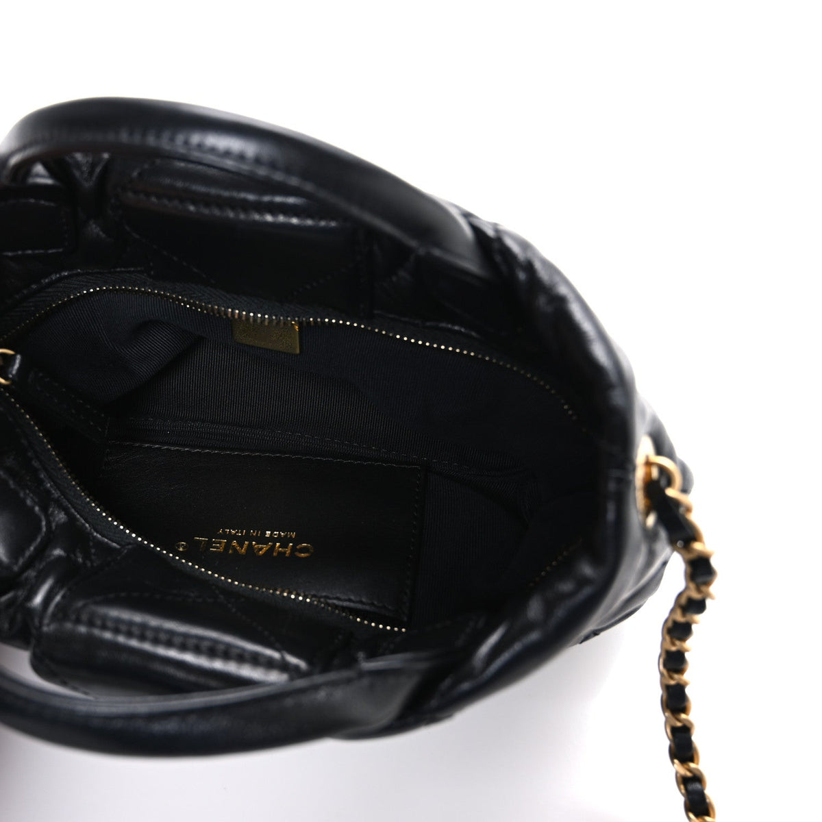 Lambskin Quilted Mini Bow Bag Black