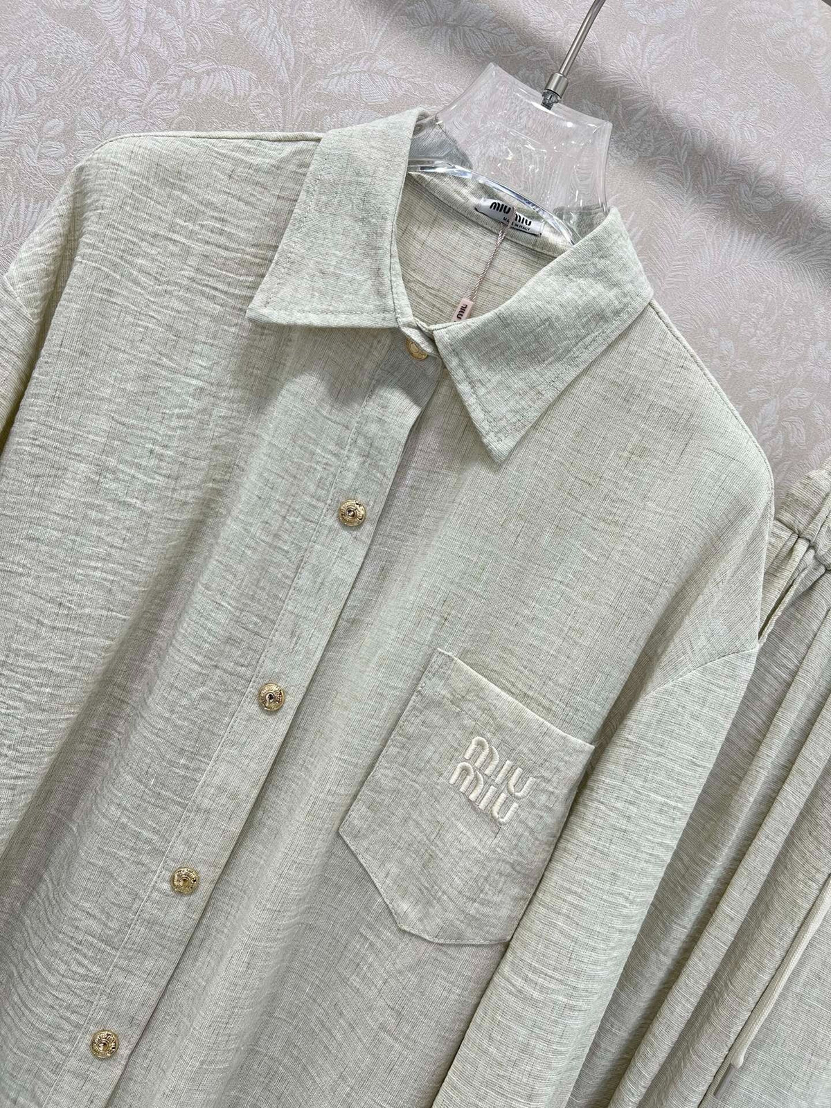 CHANEL SHIRT AND WIDE-LEG TROUSERS SET STYLE 33