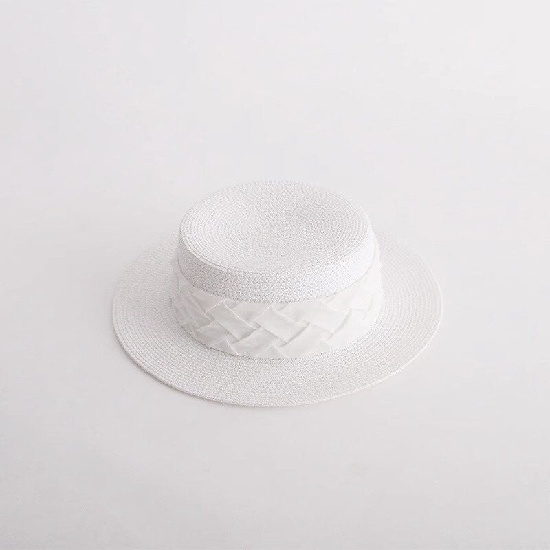 Sunscreen And Sunshade Flat Eave Straw Hat