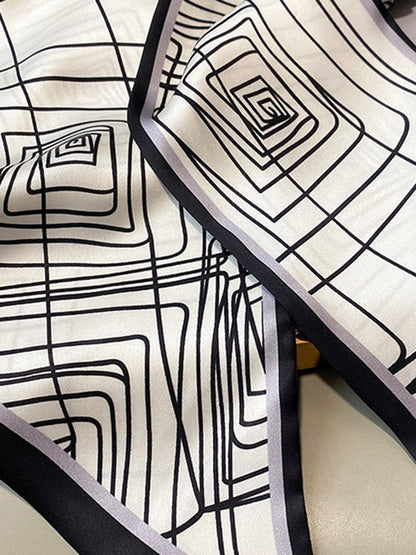 Normcore Geometry Simple Hair Band&Silk Scarf
