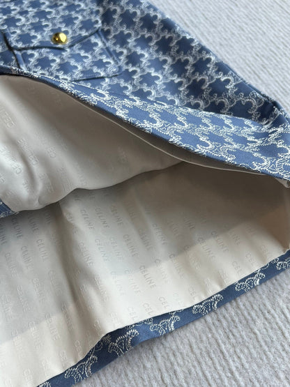 Celine 25 Skirt Blue Triacetate Polyester 275778