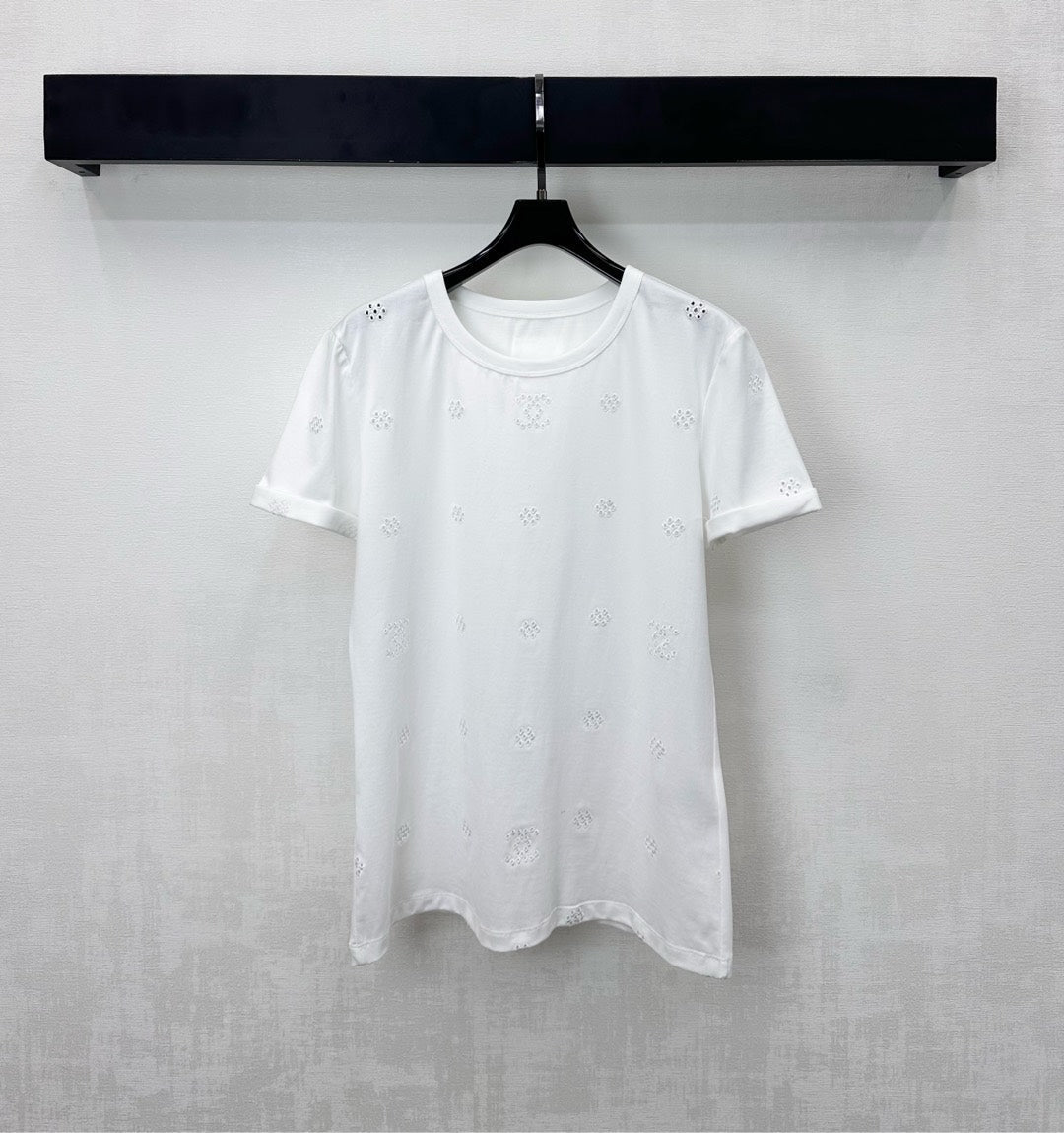 CC SS26 Short-sleeved Top White Cotton 350318