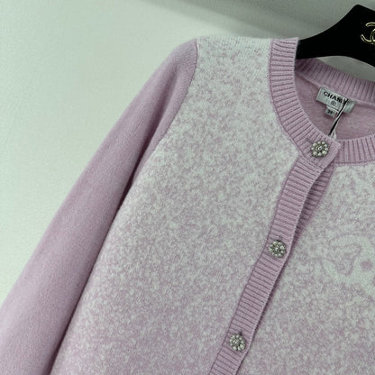 Chanel 2025 Knitted Cardigan Pink Wool 329297
