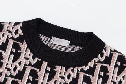 CD 2026 Oblique Knit Sweater Black Viscose Nylon