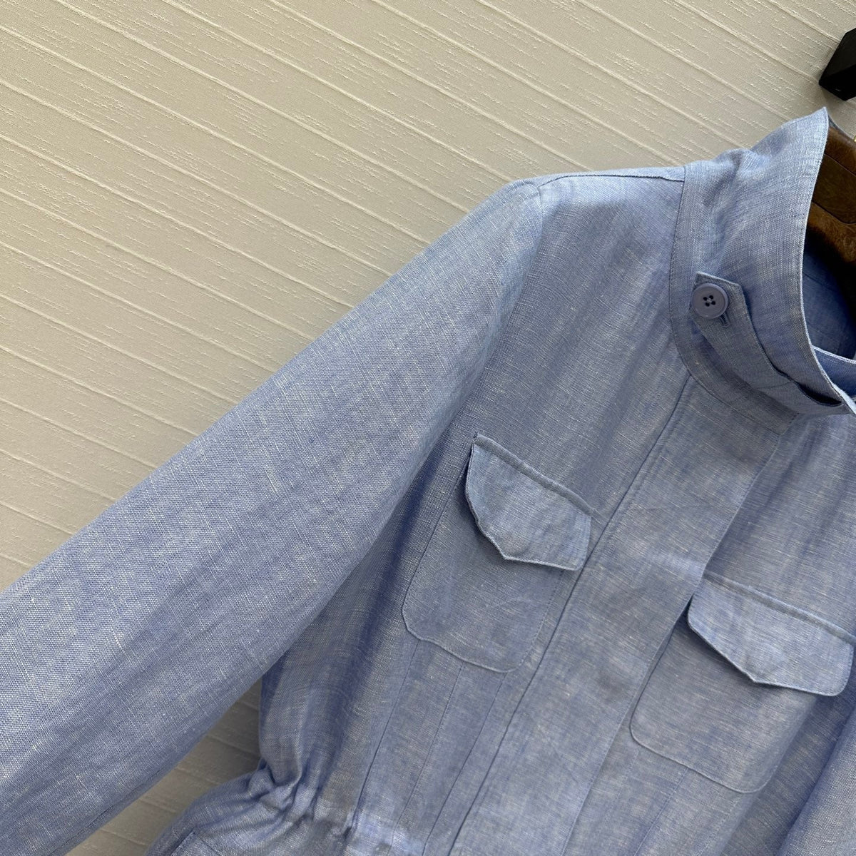 LP 25 Stand-up Collar Jacket Blue Linen 272165
