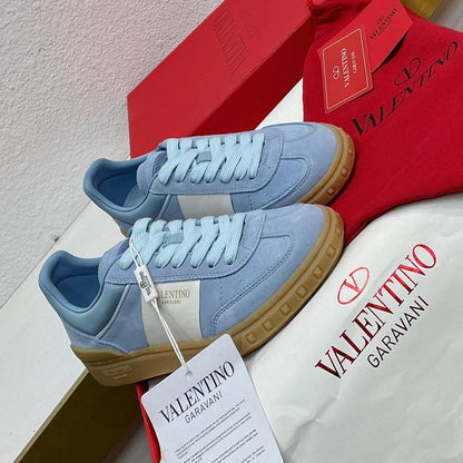 UPVILLAGE LOW TOP SNEAKER IN ELECTRIC BLUE SUEDE