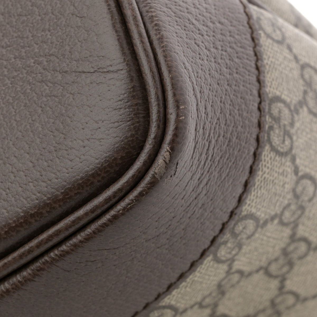 GG Supreme Monogram Textured Calfskin Small Ophidia Shoulder Tote Bag Beige Ebony New Acero