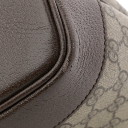 GG Supreme Monogram Textured Calfskin Small Ophidia Shoulder Tote Bag Beige Ebony New Acero