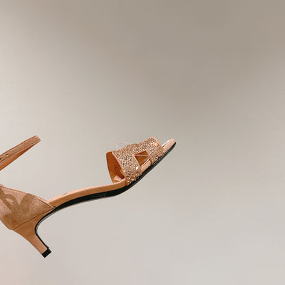HM Diamond Sandals Pink Calfskin 308101