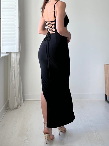 Adjustable Strap Drawstring Waist Bodycon Dress