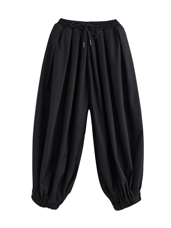 Bloomers Loose Drawstring Solid Color Casual Pants Bottoms