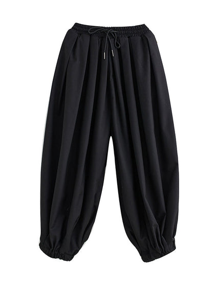 Bloomers Loose Drawstring Solid Color Casual Pants Bottoms