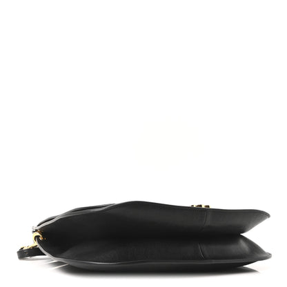 Shiny Lambskin Soft Triomphe Besace Bag Black