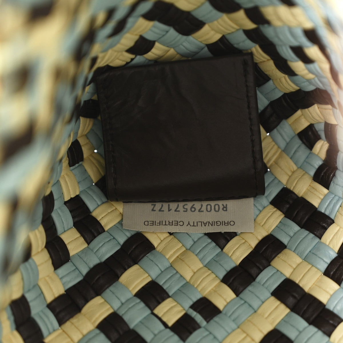 Calfskin Intreccio Tricolor Tosca Shoulder Bag Bitter Chocolate Zest Washed Topazio