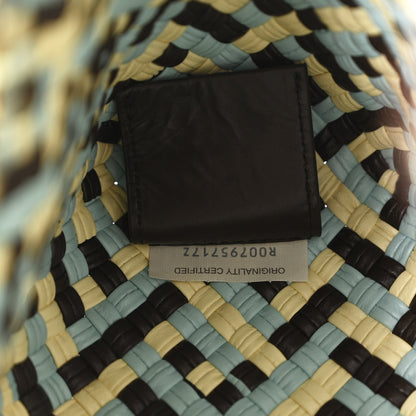 Calfskin Intreccio Tricolor Tosca Shoulder Bag Bitter Chocolate Zest Washed Topazio