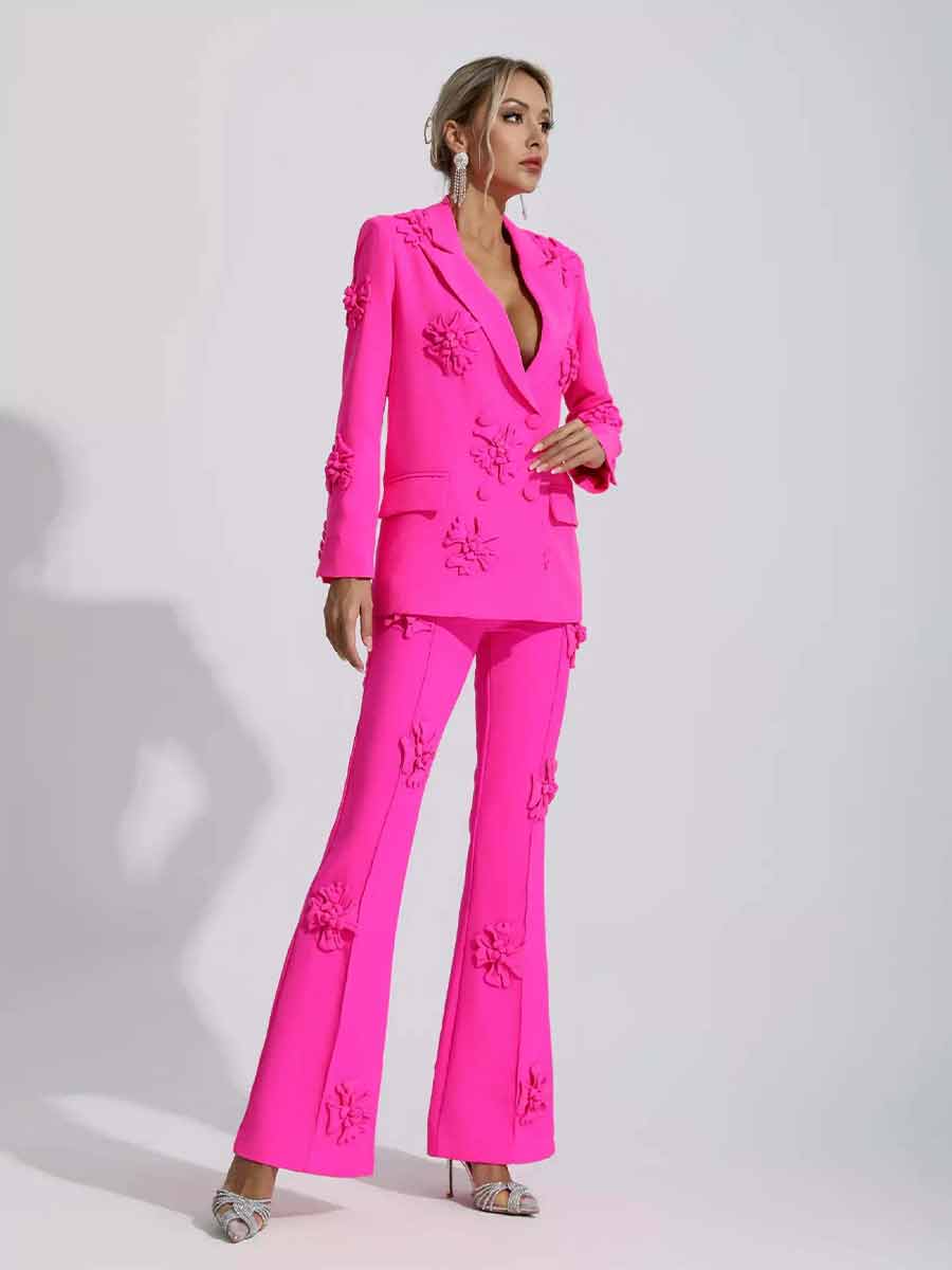 Heidi Jacquard Floral Suit Two Piece Set