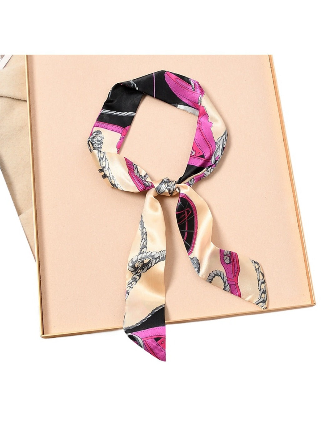 Scarvii - Classic Colorful Print Head Scarf - Elegant &amp; Vibrant