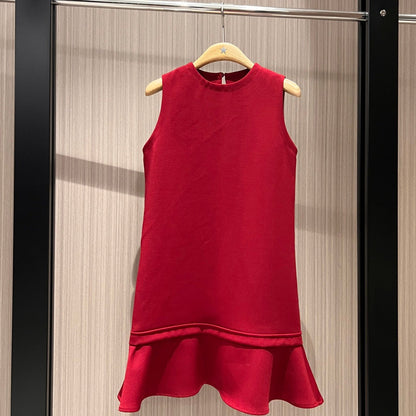 Gucci Sleeveless Vest Dress Red Polyester Fiber