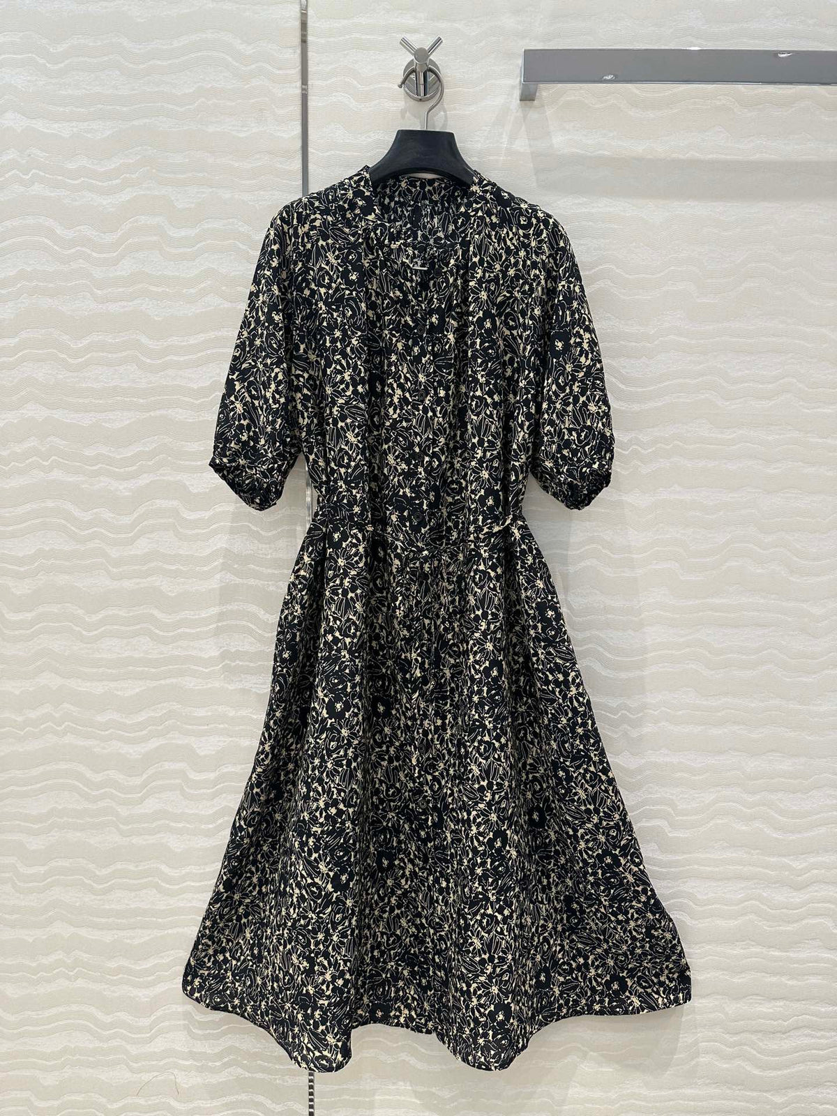 Celine Dress Black mix Beige Silk Viscose