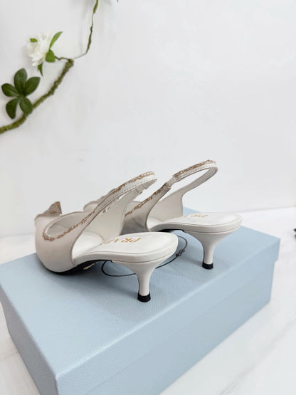 PRA 26SS Slingback 55 Ivory Beige Cowhide 592412