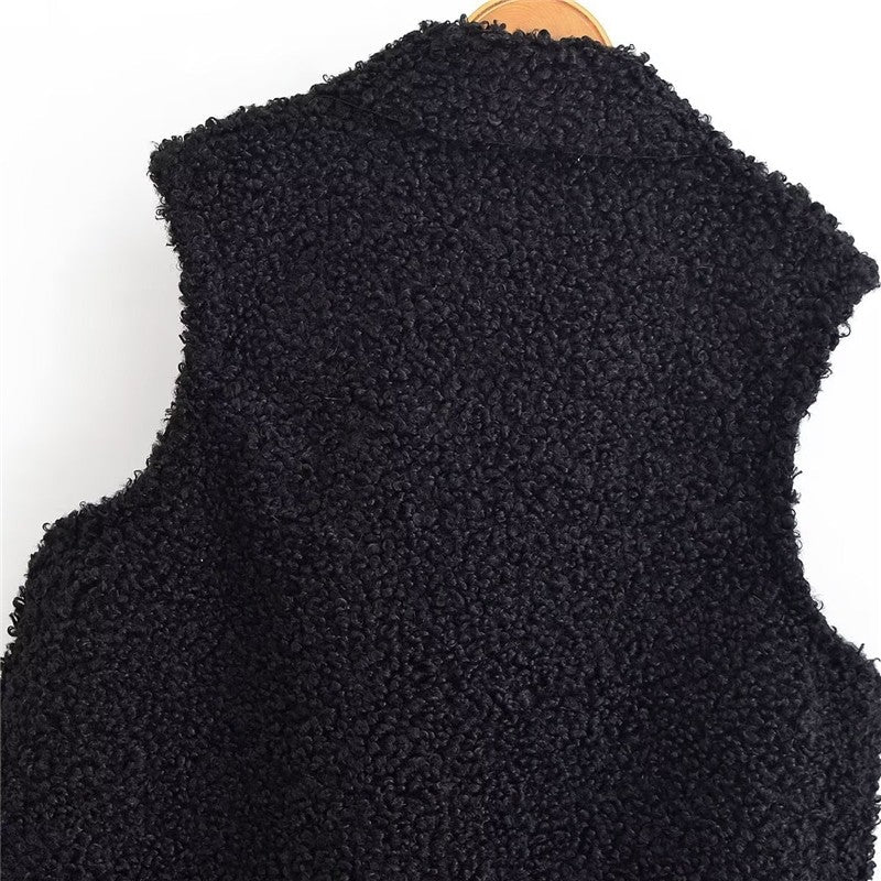 Faux Shearling Vest Street Fashion