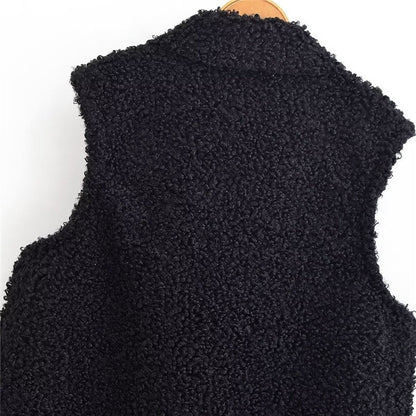 Faux Shearling Vest Street Fashion