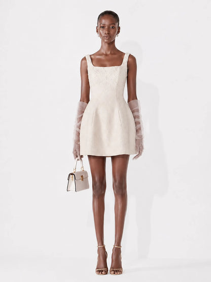 Seraphina Vintage Pearl Strap Mini Dress