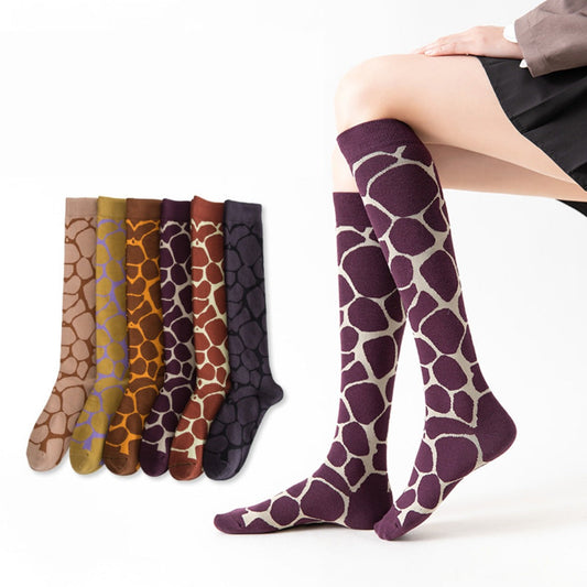 Rufia - Colorful Leopard Print Knee-High Socks