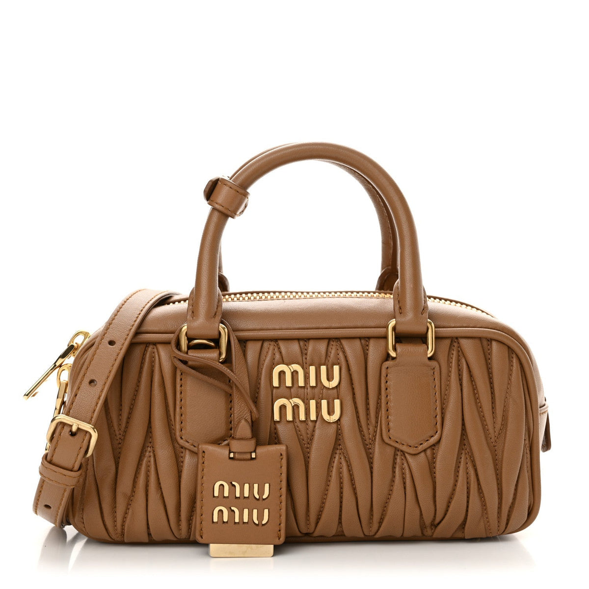 Nappa Matelasse Regular Arcadie Top Handle Bag Caramel