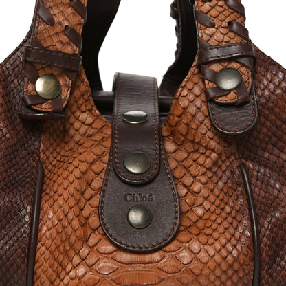 Snakeskin Silverado Shoulder Bag Brown