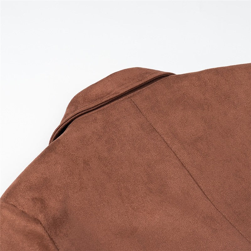Long Plush Texture Trench Coat