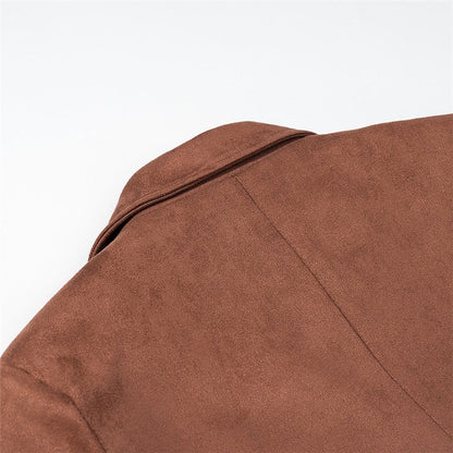 Long Plush Texture Trench Coat