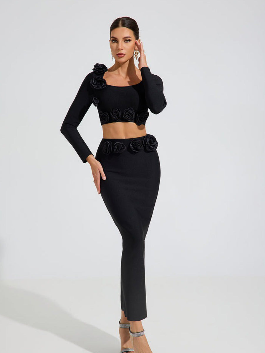 Giana Noir Rose Two Piece Set