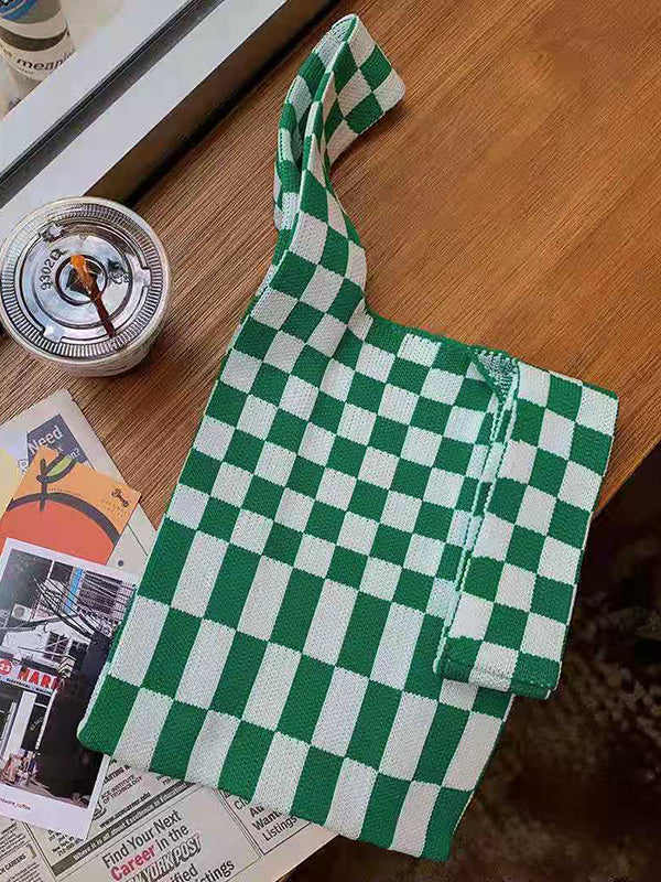Original Weave Contrast Color Plaid Bags Accessories