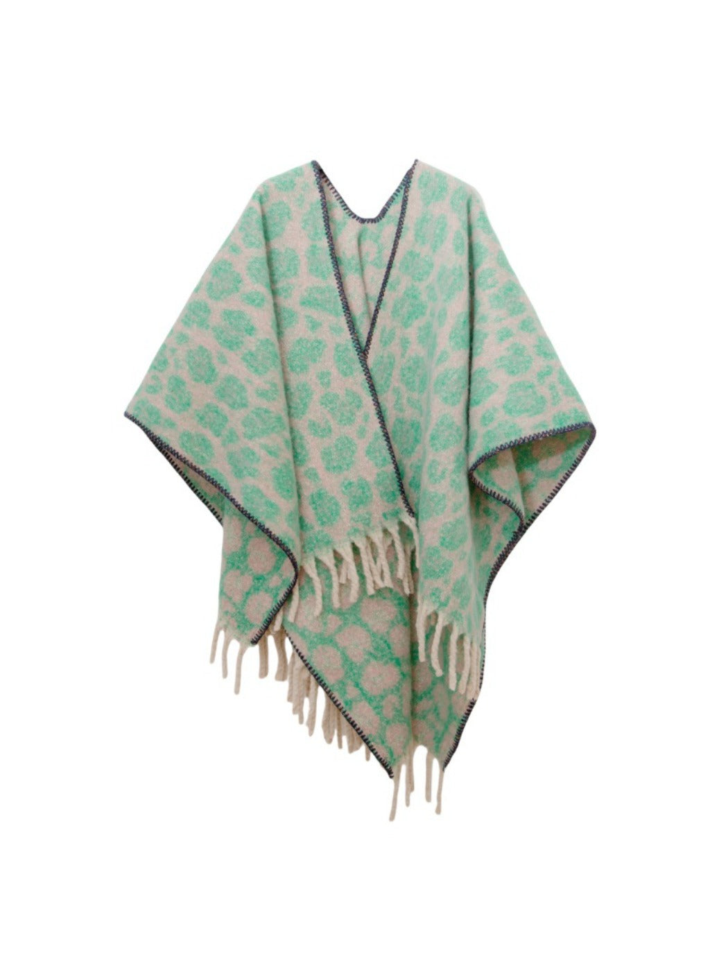Scarvii - Thick Leopard Printed Wrap Shawl with Tassels
