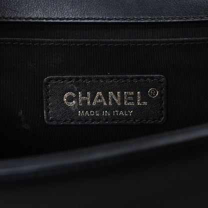 Lambskin Quilted Medium Boy Flap Black