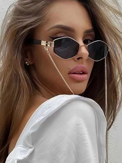 Raina Polygonal Metal Sunglasses