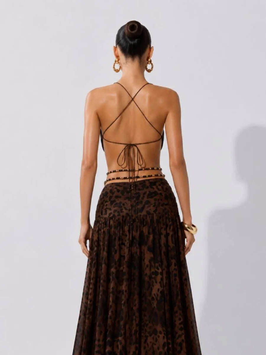 Penelope Leopard Print Maxi Dress