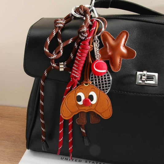 Cute Leather Rope Braided Keychain Bag Charms