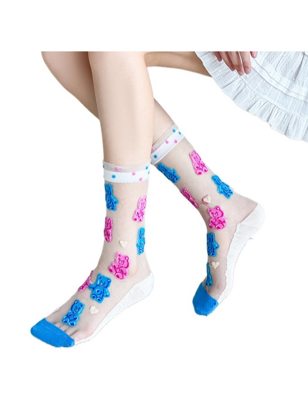 Rufia - Retro Cute Thin Mid-Calf Socks - Sweet &amp; Breezy