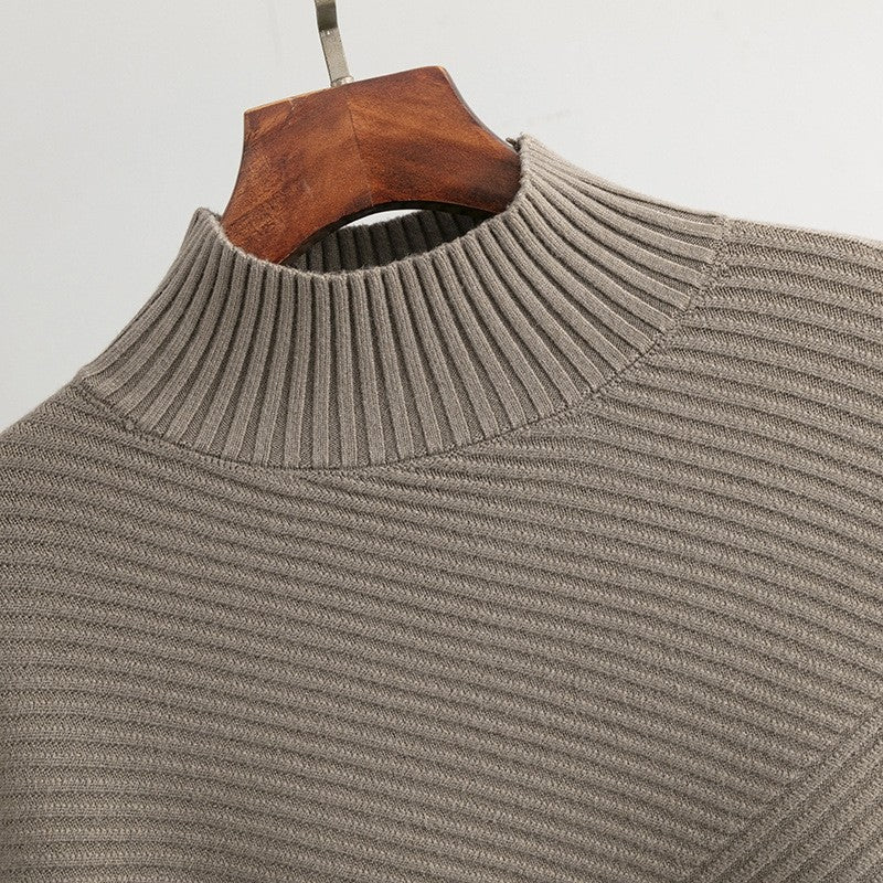 Solid Color Pullover Turtleneck Sweater