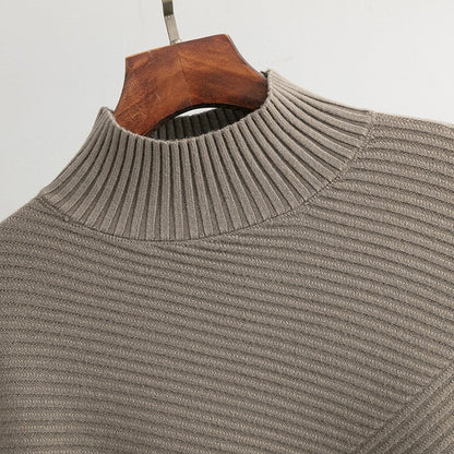 Solid Color Pullover Turtleneck Sweater