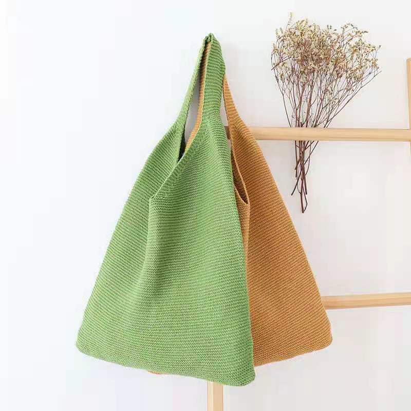 Crochet Tote Bag Portable Shopping Bag