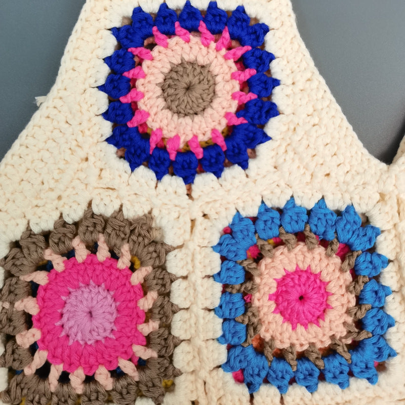 Crochet Granny Square Bag National Wind Hand Hook Bag